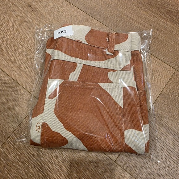 Lisa Says Gah Robyn Cow Print Jeans Brown Cream Wide Leg High Rise Size 26 - Picture 12 of 12